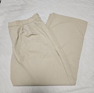 Joie Pleated Front Beige Wide-Leg Trousers Business Casual
